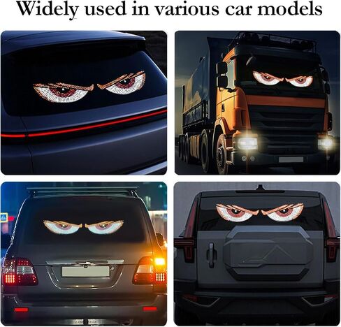 ضوء عيون الشيطان للسيارات، عين LED للسيارة، شاشة LED مرنة للسيارة مقاس 4.7 بوصة × 11.8 بوصة، عيون الزجاج الأمامي المتحركة، أضواء عين كبيرة ديناميكية مخصصة للزجاج الأمامي للسيارة in Kuwait