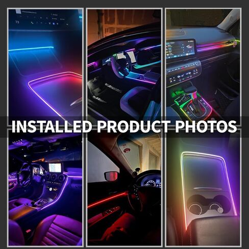 Ambient Lighting Car Led Lights Interior Kit,2PCS 43.3 inches Dream Color Acrylic Led Strips Lights for Car Interior Dashboard,12V Fiber Optic Music Sync Neon Ambiance Lighting with Wireless APP in Saudi Arabia