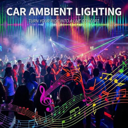 Ambient Lighting Car Led Lights Interior Kit,2PCS 43.3 inches Dream Color Acrylic Led Strips Lights for Car Interior Dashboard,12V Fiber Optic Music Sync Neon Ambiance Lighting with Wireless APP in Saudi Arabia