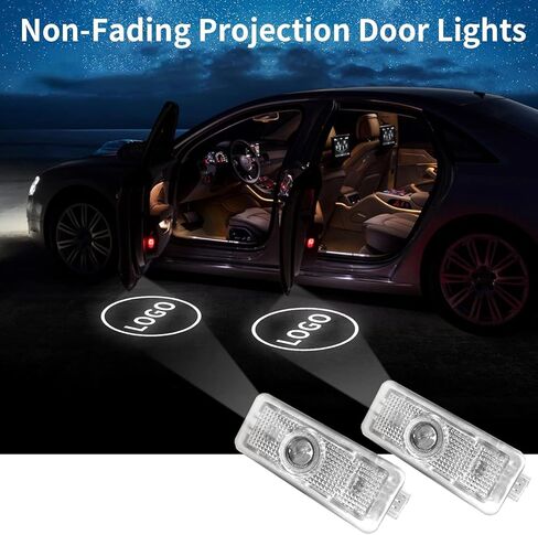 2 قطعة سيارة غير باهتة الإسقاط LED جهاز عرض ليزر شعار شعار البركة أضواء الباب ل 2012-2019 CLA CLS C-Class كوبيه C205 C207 (نجمة + حروف) in Kuwait
