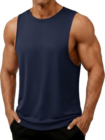 TACVASEN Men's Sleeveless Shirts Tank Tops for Men Gym Quick Dry Workout Muscle Shirt Bodybuilding Summer Running in Saudi Arabia