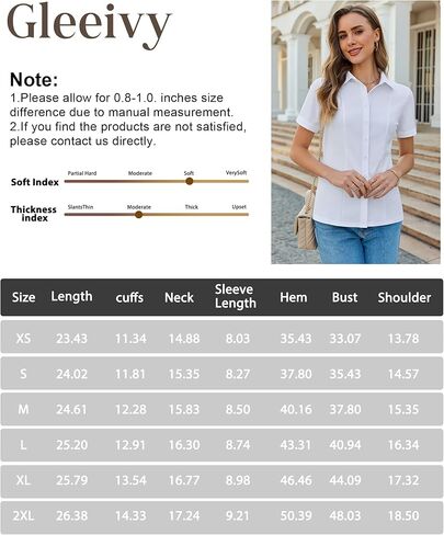 Button Down Shirts for Women Stretch Short Sleeve Dress Shirts for Women Collared Wrinkle Free Basic Business Top Work Blouse in Saudi Arabia