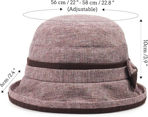 قبعة Initlove النسائية ذات الطراز الكلاسيكي من فيدورا ذات حافة ملفوفة مع عقدة على شكل فيونكة in Kuwait