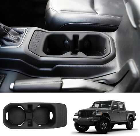 حامل أكواب وحدة التحكم متوافق مع 2020-2026 Jeep Gladiator JT 2018-2026 Wrangler JL JLU 4XE وحدة التحكم المركزية لكأس الشرب وبطانة حامل الأكواب لملحقات المصارع 2025 in Kuwait