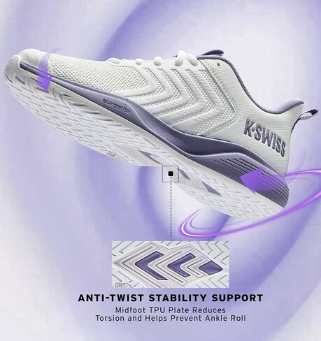 حذاء تنس Ultrashot Light Pickleball للسيدات من K-SWISS - حذاء خفيف الوزن للمحكمة ودعم ثابت للحركة الجانبية in Kuwait