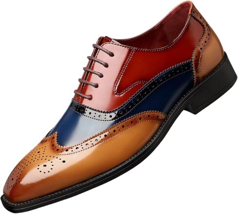 Santimon Men's Wingtip Brogue Oxford Dress Shoes Classic Lace-Up Leather Business Formal Spectator Shoes in Saudi Arabia