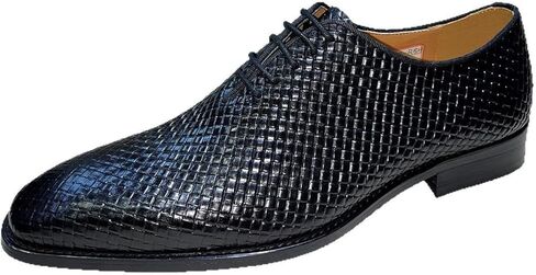 Santimon Men's Woven Leather Oxfords Formal Dress Shoes - Classic Pointed Toe Lace-Up Business Casual Shoes for Office & Wedding in Saudi Arabia