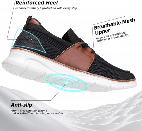 Mens Casual Slip in Boat Shoes Fashion Lightweight Slip On Loafers Walking Beach Sneakers Work Mesh Oxfords Soft Sole in Saudi Arabia