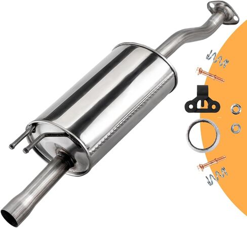 Direct Fit Exhaust Muffler - OE Replacement for Restoring Quiet Operation, Anti-Corrosion Coated, Includes Gaskets & Bolts & Hangers for 2006-2011 Honda Civic 1.3L/1.8L Models,HC08 in Saudi Arabia