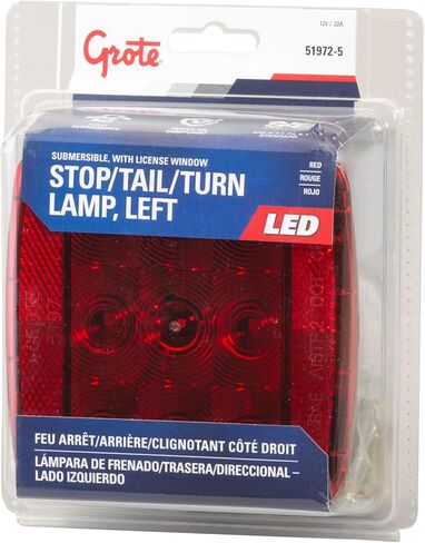 Grote 51972-5 Submersible LED Trailer Lighting Kit - LH Stop Tail Turn with License Window in Saudi Arabia