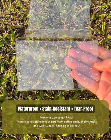 2026 Mahjong Card Sleeves – Set of 4 Clear Holders for Large Print Cards (6 1/8" x 4 3/4") – Soft, Sturdy, and Protective Covers in Kuwait