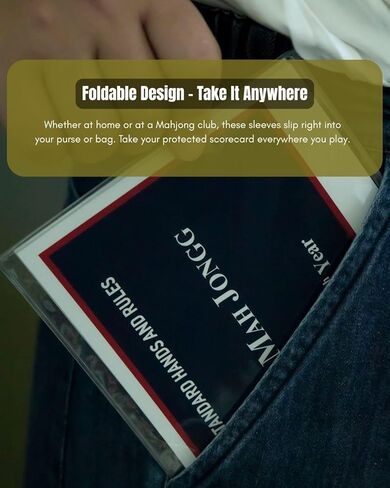 2026 Mahjong Card Sleeves – Set of 4 Clear Holders for Large Print Cards (6 1/8" x 4 3/4") – Soft, Sturdy, and Protective Covers in Kuwait