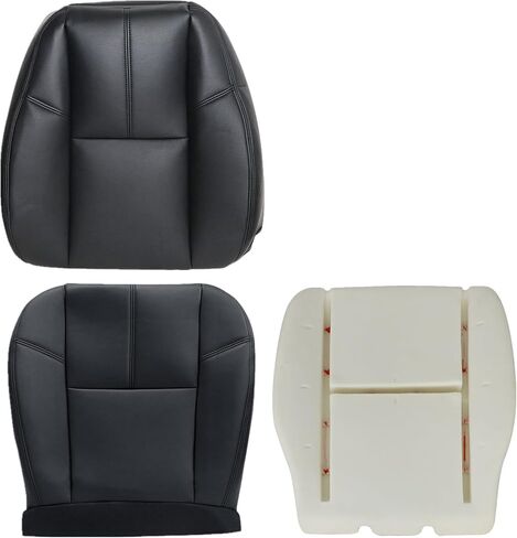 Driver Side Bottom and Top Lean Back & Foam Cushion Seat Cover Leather Black Compatible with Chevy Silverado Suburban Avalanche GMC Sierra Tahoe Yukon 2007 2008 2009 2010 2011 2012 2013 2014 in Saudi Arabia