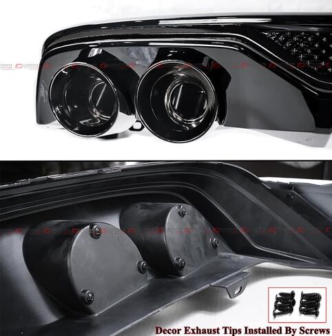 Akasaka Full Gloss Black Rear Bumper Diffuser + Corner Spats + Exhaust Tip Compatible For 2023-2025 Honda Accord in Saudi Arabia