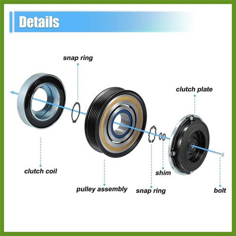 AC Compressor Clutch Set Replace for Chevrolet Silverado 3500HD 8CYL 6.6L 2015-2020 A/C Clutch Repair Assembly Vehicle Components in Saudi Arabia