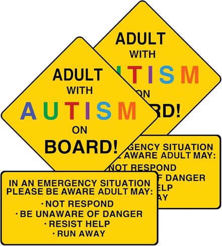 2 Pack Autism Awareness Car Magnets - Adult with Autism On Board Car Decal for Car Truck SUV Van Window Bumper Reusable in Kuwait