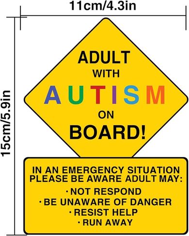 2 Pack Autism Awareness Car Magnets - Adult with Autism On Board Car Decal for Car Truck SUV Van Window Bumper Reusable in Kuwait