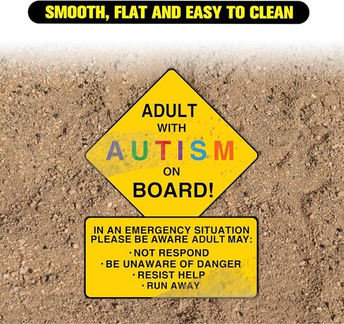 2 Pack Autism Awareness Car Magnets - Adult with Autism On Board Car Decal for Car Truck SUV Van Window Bumper Reusable in Kuwait
