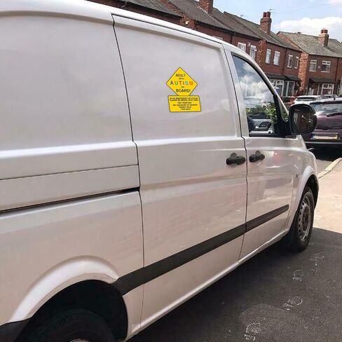 2 Pack Autism Awareness Car Magnets - Adult with Autism On Board Car Decal for Car Truck SUV Van Window Bumper Reusable in Kuwait