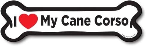 Magnet Me Up I Love My Cane Corso Pup Dog Bone Magnet - 2x7 Inches - Heavy-Duty Automotive Decal - Express Your Affection for Your Cane Corso Puppy - Perfect for Cars, Trucks, SUVs in Kuwait