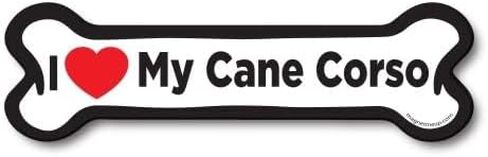 Magnet Me Up I Love My Cane Corso Pup Dog Bone Magnet - 2x7 Inches - Heavy-Duty Automotive Decal - Express Your Affection for Your Cane Corso Puppy - Perfect for Cars, Trucks, SUVs in Kuwait