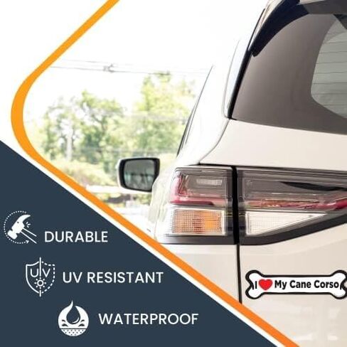 Magnet Me Up I Love My Cane Corso Pup Dog Bone Magnet - 2x7 Inches - Heavy-Duty Automotive Decal - Express Your Affection for Your Cane Corso Puppy - Perfect for Cars, Trucks, SUVs in Kuwait