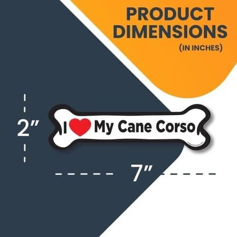 Magnet Me Up I Love My Cane Corso Pup Dog Bone Magnet - 2x7 Inches - Heavy-Duty Automotive Decal - Express Your Affection for Your Cane Corso Puppy - Perfect for Cars, Trucks, SUVs in Kuwait