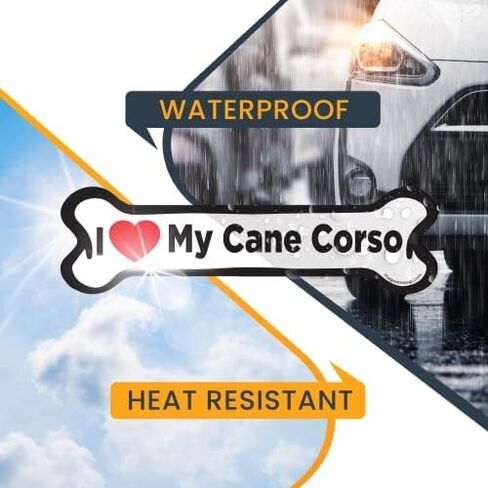 Magnet Me Up I Love My Cane Corso Pup Dog Bone Magnet - 2x7 Inches - Heavy-Duty Automotive Decal - Express Your Affection for Your Cane Corso Puppy - Perfect for Cars, Trucks, SUVs in Kuwait