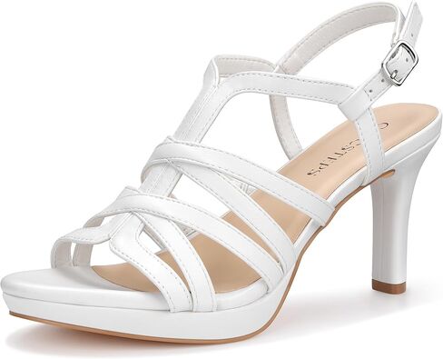 Women's Platform Heels Strappy Stiletto Round Toe Slip-Resistant in Saudi Arabia