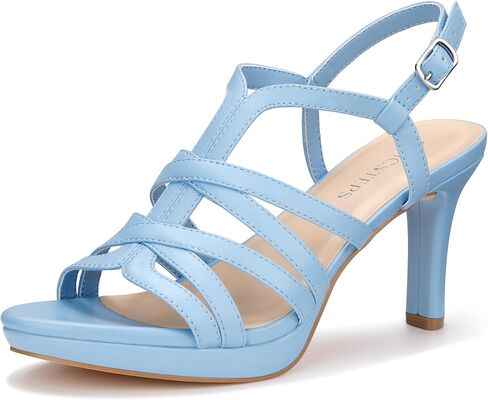 Women's Platform Heels Strappy Stiletto Round Toe Slip-Resistant in Saudi Arabia