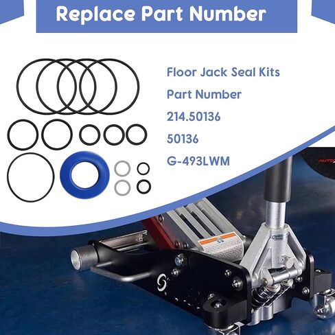مجموعات ختم جاك الأرضية مناسبة لـ Sears for Craftsman لـ MVP Floor Jack 3 أو 3-1/2 طن، استبدل 50136 G-493LWM 214.50136 (15 قطعة من الختم الدائري) in Saudi Arabia