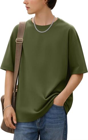 Boys Short Sleeve Shirts Kids Summer Crew Neck Oversized T-Shirts Loose Fit Casual Basic Solid Tees 5-14 Years in Saudi Arabia