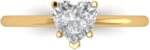 Clara Pucci Yellow/Rose/White 14k Gold Solitaire Statement anniversary Engagement Promise Ring - 1.25Ct Heart Cut Simulated Diamond in Saudi Arabia