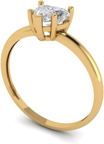 Clara Pucci Yellow/Rose/White 14k Gold Solitaire Statement anniversary Engagement Promise Ring - 1.25Ct Heart Cut Simulated Diamond in Saudi Arabia