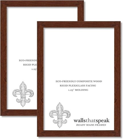 إطار صورة من Wallthatspeak مقاس 8 × 10 من خشب الجوز الداكن والصنوبر الريفي للألغاز والملصقات والصور أو الأعمال الفنية (عبوتان) in Kuwait