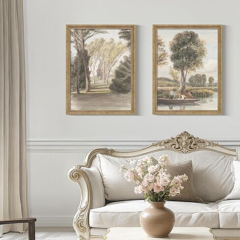 Picrit Vintage 18x24 إطار صورة معلق على الحائط مع زجاج مقسى، إطار ملصق مزخرف ذهبي عتيق مع لوحة خلفية سوداء، ديكور منزلي قديم مزخرف، فن معرض الصور على الطراز القديم in Kuwait