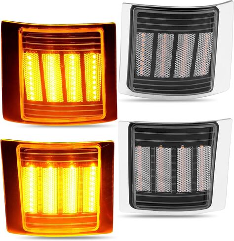 KUAFU LED Full LED 4PC Front Corner Side Marker Light Turn Signals Light Compatible with 1994-1999 Chevrolet C/K 1500 2500 3500 1995-1999 Chevy Tahoe 1994 Chevy Blazer Clear Lens Black Housing in Saudi Arabia