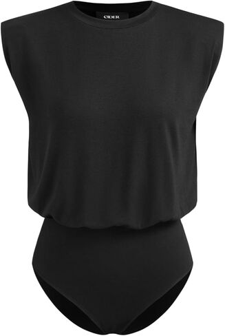 CIDER Womens Summer Tops Sleeveless Tank Tops Crew Neck Bodysuit Basic Tee Regular Fit Casual Bodysuits for Women in Saudi Arabia