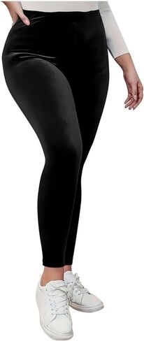 Women's High Waist Velvet Elastic Leggings Velvet Warm Yoga Pants Buttery Soft Velour Leggings in Saudi Arabia