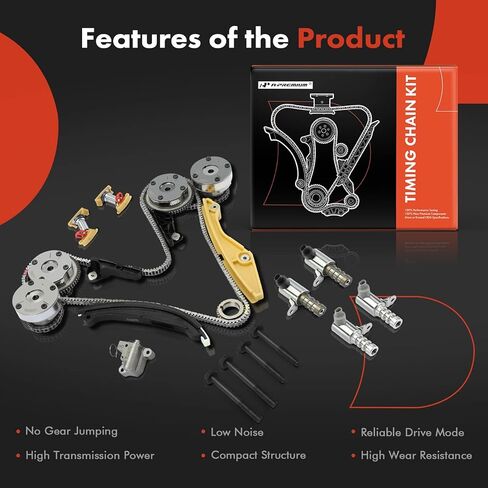 مجموعة سلسلة توقيت المحرك A-Premium المكونة من 21 قطعة مع ضرس VVT المتوافق مع سيارات Ford & Lincoln - F-150 F150 2013-2014، MKT 2013-2016 - 3.7L in Kuwait