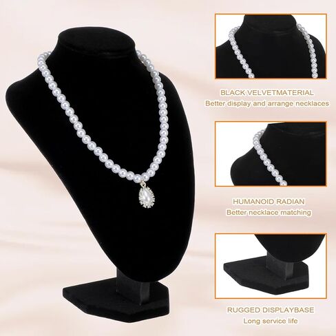 6 Pcs Jewelry Organizer Set - Black Velvet Row Bracelet Holder and Necklace Holder Elegant Room Decor Jewelry Organizers and Storage Solution for Home Store Trade Show in Saudi Arabia