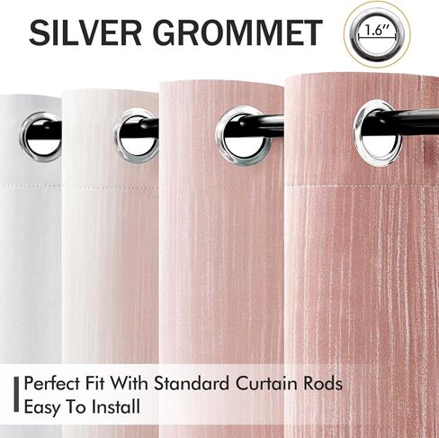 MIULEE Ombre 100% Blackout Curtains, Pink and Greyish White Full Room Darkening Thermal Insulated 84 Inches Long Drapes for Kids Bedroom/Living Room Grommet Window Treatments Modern 52Wx84L, Set of 2 in Saudi Arabia