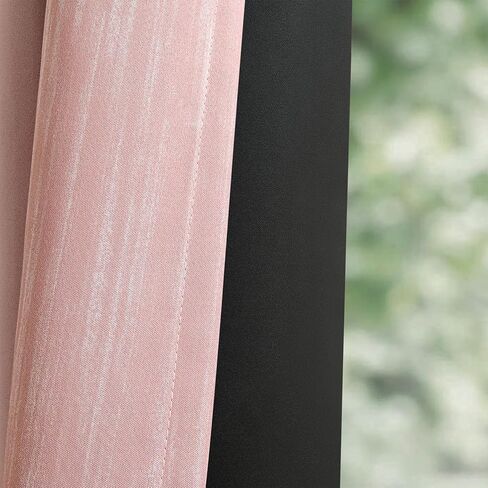 MIULEE Ombre 100% Blackout Curtains, Pink and Greyish White Full Room Darkening Thermal Insulated 84 Inches Long Drapes for Kids Bedroom/Living Room Grommet Window Treatments Modern 52Wx84L, Set of 2 in Saudi Arabia