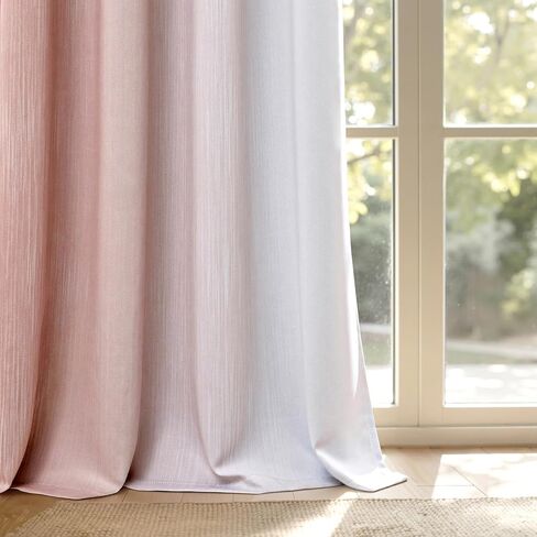 MIULEE Ombre 100% Blackout Curtains, Pink and Greyish White Full Room Darkening Thermal Insulated 84 Inches Long Drapes for Kids Bedroom/Living Room Grommet Window Treatments Modern 52Wx84L, Set of 2 in Saudi Arabia