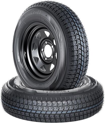 Garvee 2-Pack ST175/80D13 Trailer Tires with Rims, 5 Lug on 4.5" Bolt Pattern, 6PR Load Range C, Black 13" Spoke Wheel, Heavy Duty 175 80 13 Trailer Tires Rims for Utility, Boat, Camper, Cargo Trailer in Saudi Arabia