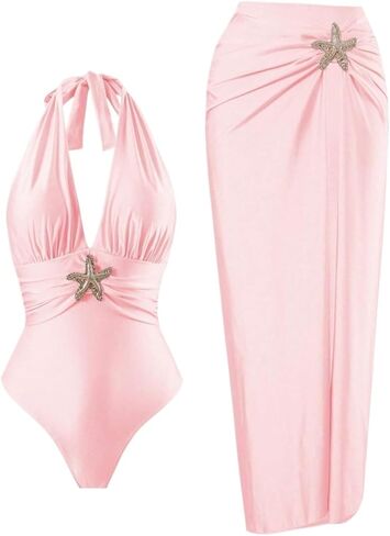 Elegant Women's Full Cup Monokini Swimsuit with Beach Skirt - Perfect for Summer Vacations and Beach Days in Saudi Arabia