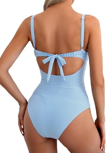 ملابس سباحة مونوكيني نسائية مثيرة بفتحة كاملة ومخططة من قطعة واحدة للشاطئ والعطلات in Saudi Arabia