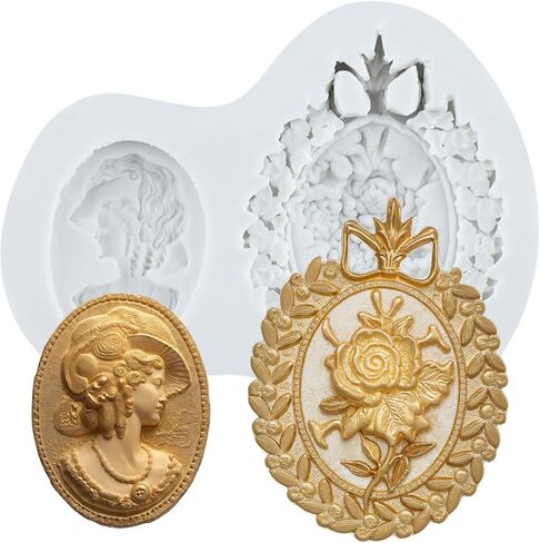 Picture Frame Silicone Mold Rose Flower Photo Frame Polymer Clay Molds for DIY Crafts Epoxy Resin Casting Air Dry Polymer Clay Plaster Jewelry Making in Saudi Arabia