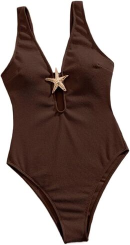 Womens Backless Full Cup Monokini Swimsuit Cute Criss-Cross Design with Tummy Control for Summer Beach Fun in Saudi Arabia