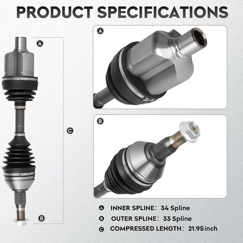 NEW Front Left CV Axle Shaft Assembly fits for Chevrolet Impala, Venture 1997-2011 (NOT fit 06-09 Impala 5.3L SS model), for Buick LaCrosse, Century, Regal 1997-2009, for Pontiac Grand Prix 97-08 in Saudi Arabia